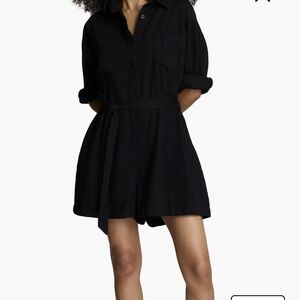 Kenneth Cole Long Sleeve Romper Black Tie Waist Size XL
